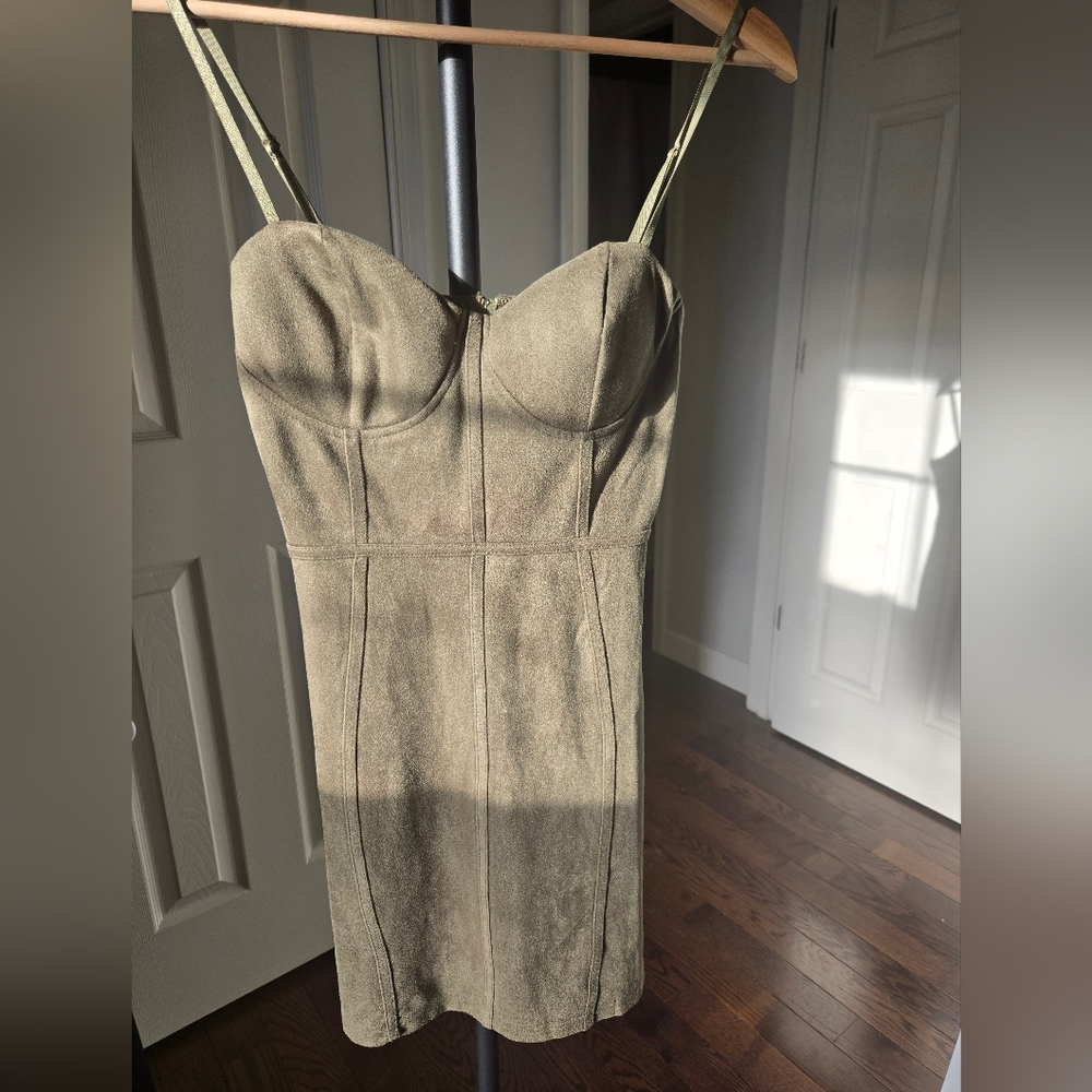 Windsor Olive Green Strapless Dress - Small